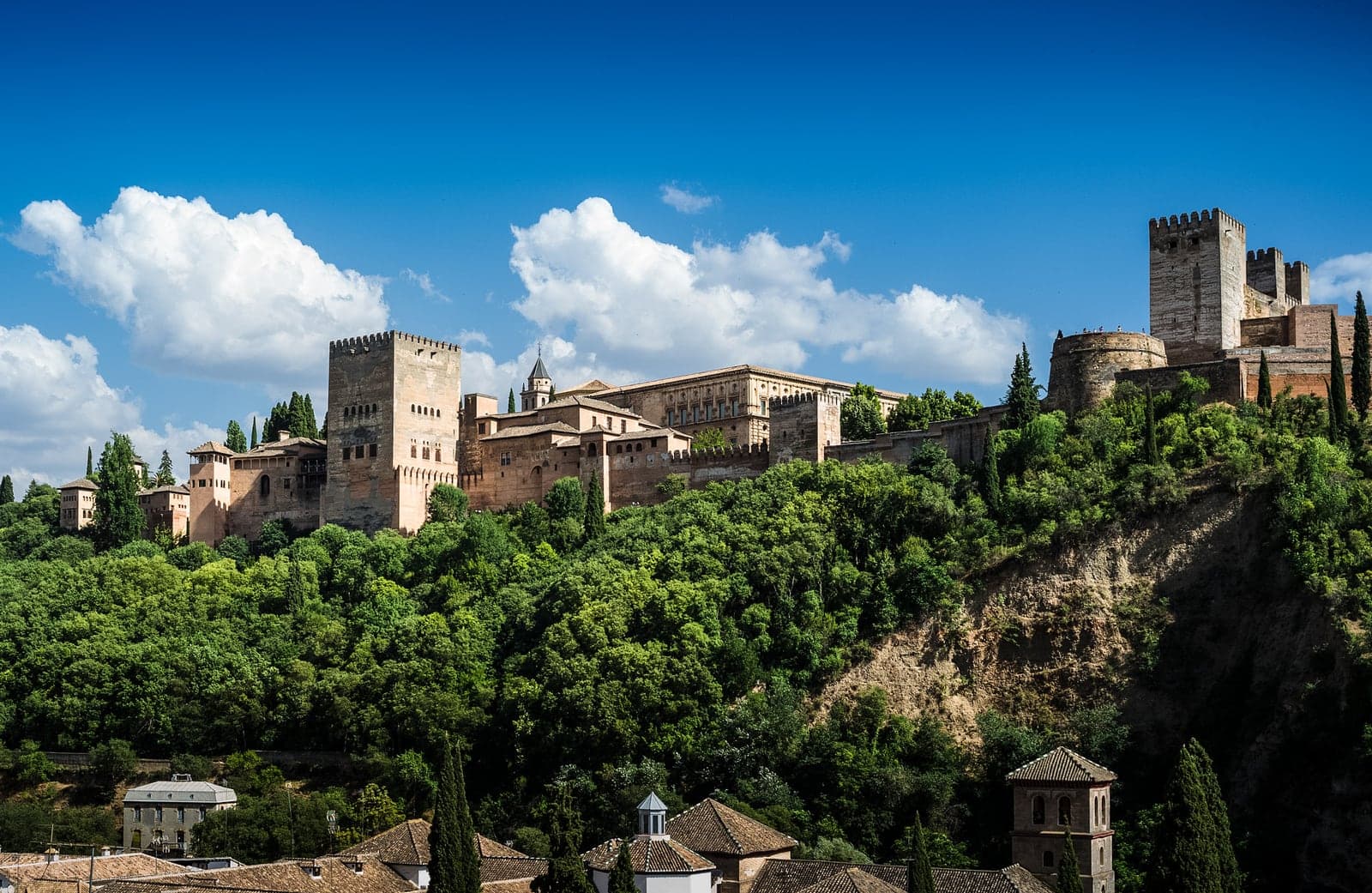 “Alhambra From Albaicin (217143095).jpeg” by Damir Zekhtser, via Wikimedia Commons, licensed under CC0.