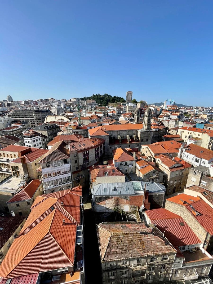 “A captivating aerial view showcasing the charming rooftops of historic Vigo, Spain under a clear blue sky.” by Egor Kunovsky, via Pexels, used under the Pexels License.